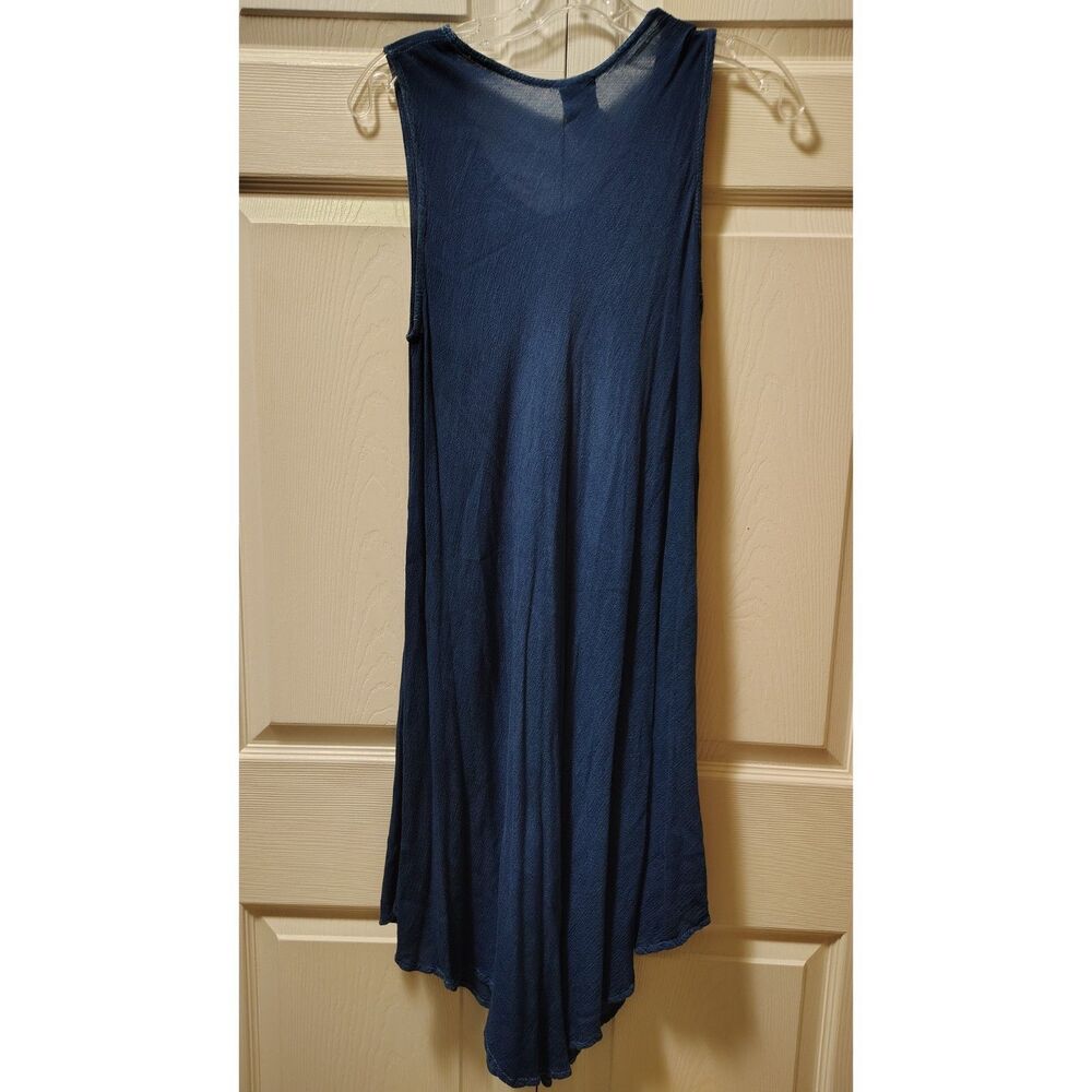 Fashion Force Women's Navy Blue Sleeveless Tunic Dress Flowy Boho Approx. XL